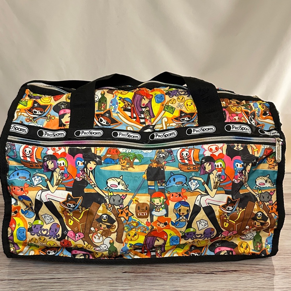 ProSports x Tokidoki Pirate Print Duffel 🌊🦈 Rare Kawaii Travel/Gym Bag
